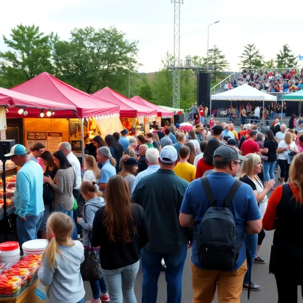 Crowd enjoying the Lexington County Chili Cookoff with chili stalls