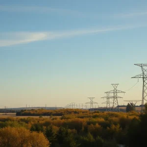 A view of Minnesota's power lines against a scenic landscape.