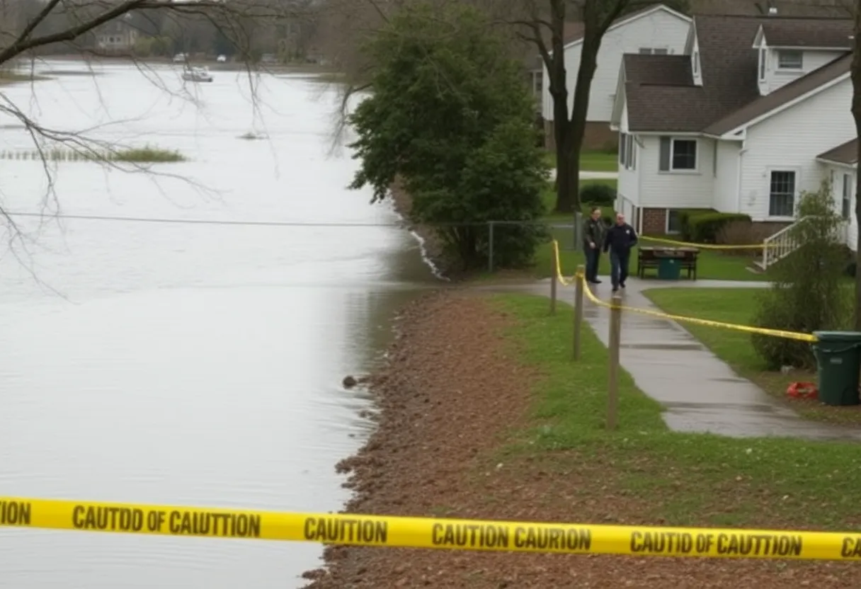 Flooding along the Congaree River in Cayce SC