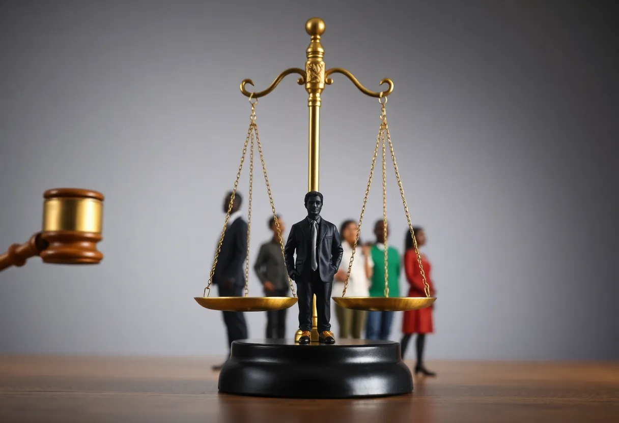 Symbol of justice representing employee rights and equality