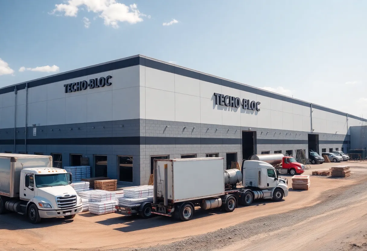 New Techo-Bloc manufacturing facility under construction in Cayce, South Carolina