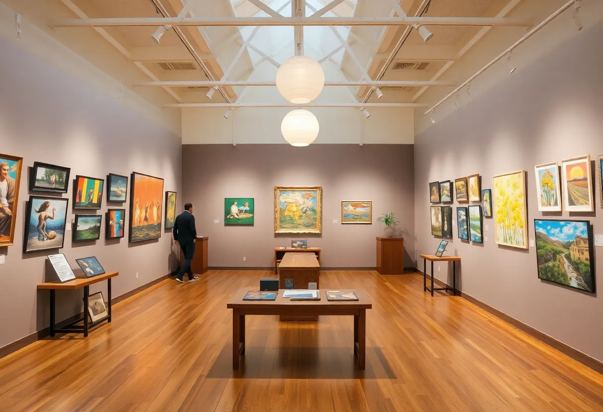ArtFields Winners Collection display at the Franklin G. Burroughs - Simeon B. Chapin Art Museum