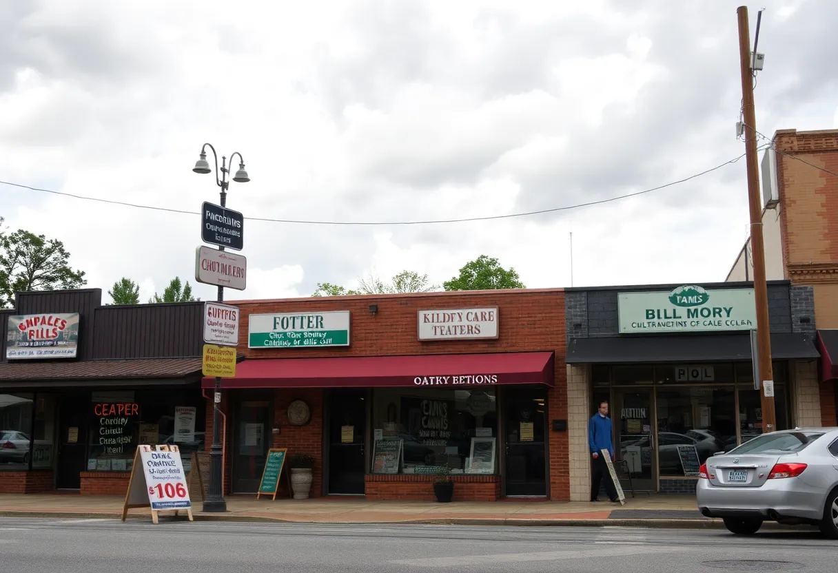 Storefronts in Chapin South Carolina showing local businesses