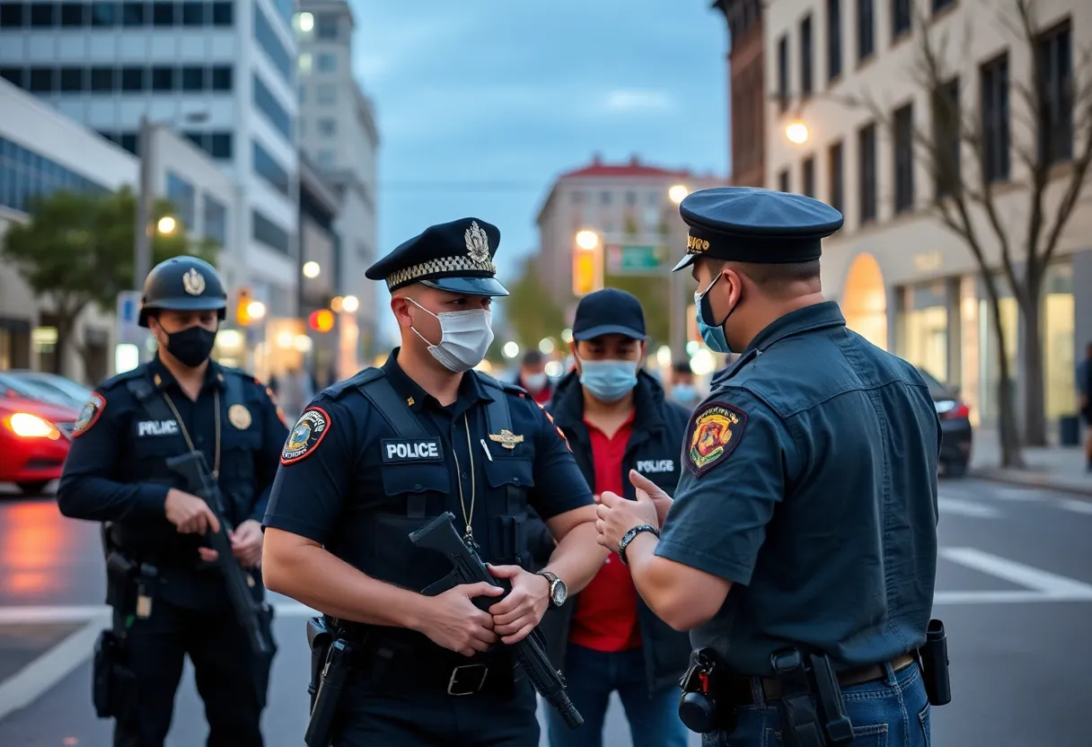 Police negotiating with a suspect during a peaceful standoff in Columbia, SC