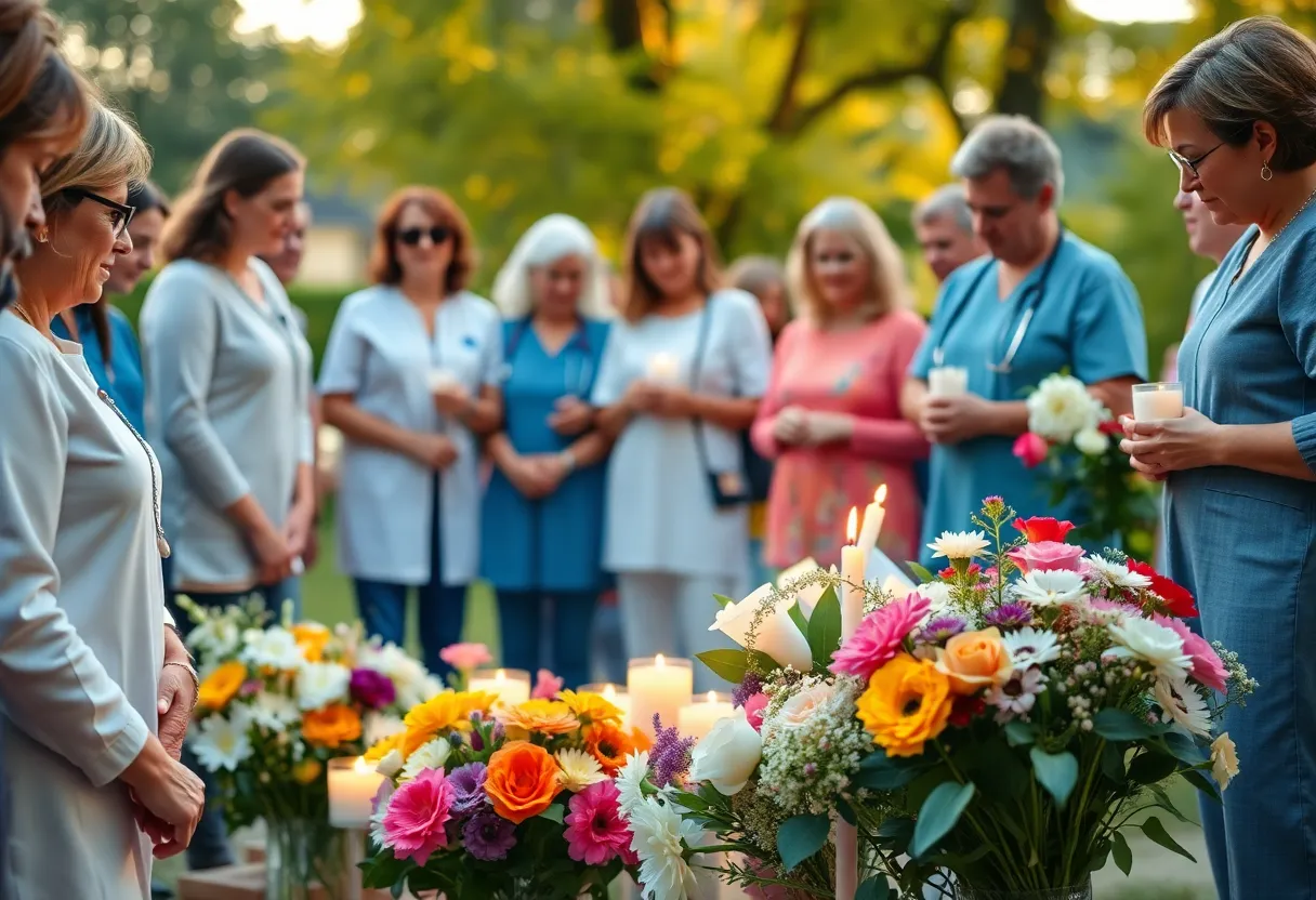 Community memorial for a beloved nurse