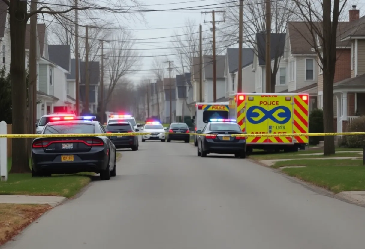 Police and ambulances at a shooting scene in Little River
