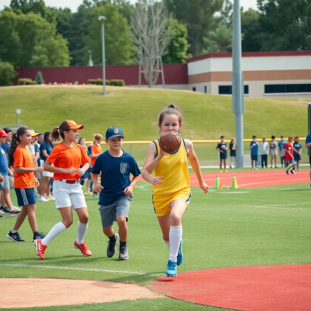 High school athletes competing in a sports event