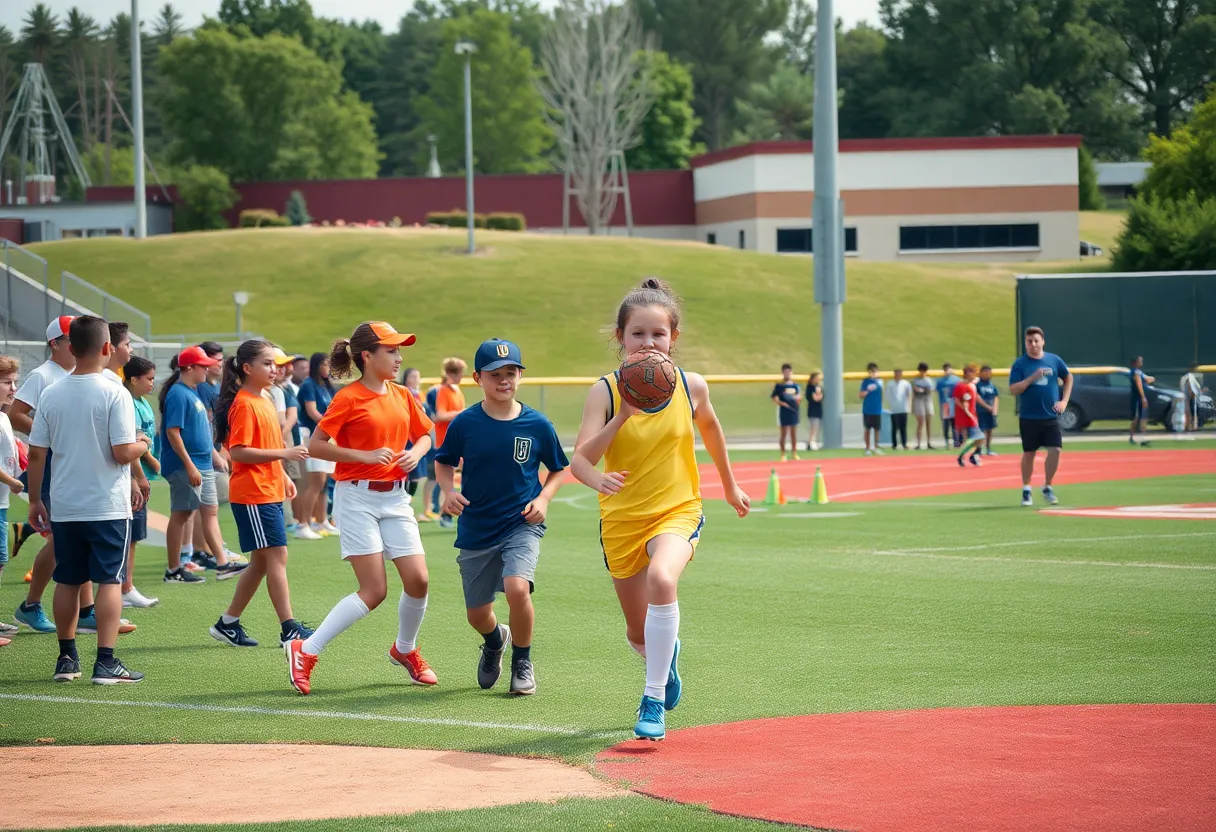 High school athletes competing in a sports event