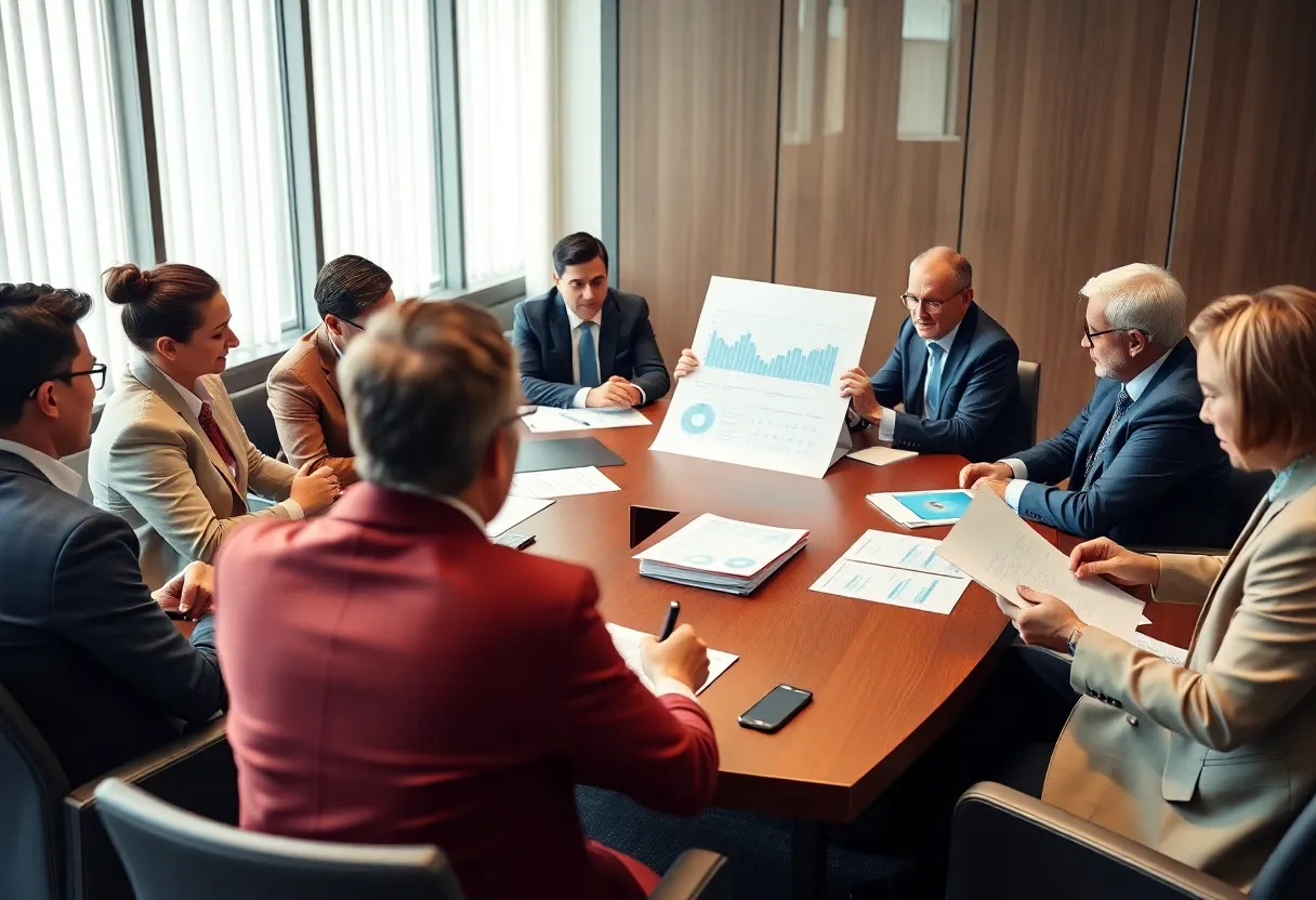 Lawmakers discussing the New York state budget