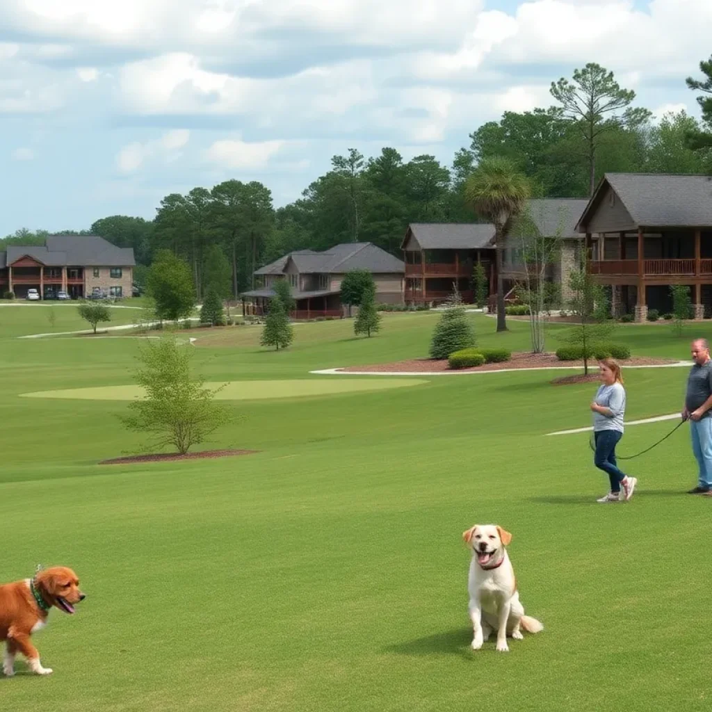 Golf community in Chapin SC with pets enjoying the outdoors