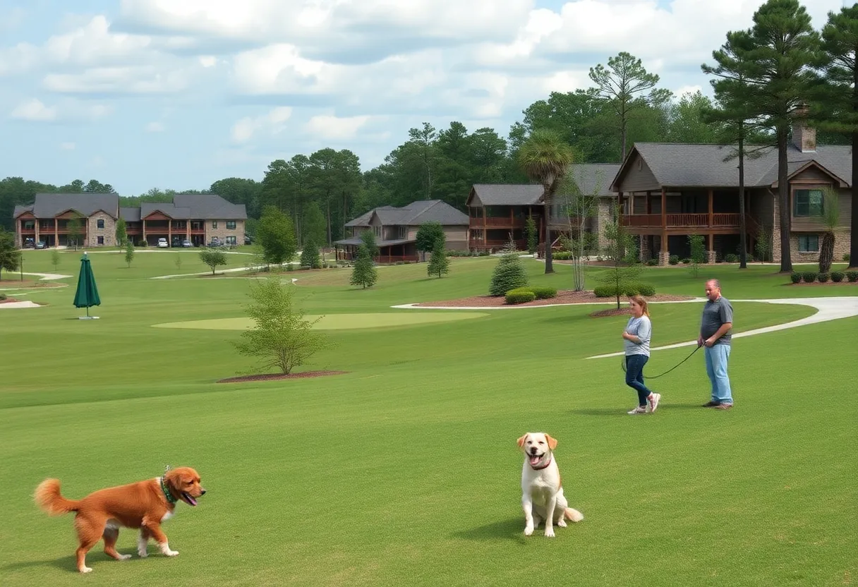 Golf community in Chapin SC with pets enjoying the outdoors
