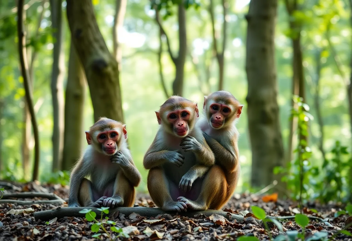 Rhesus Macaques in Nature