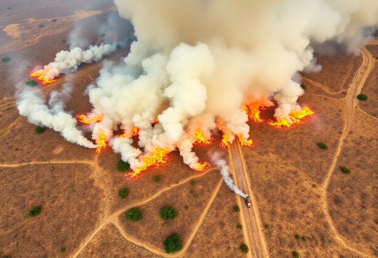 South Carolina Wildfires Aerial View