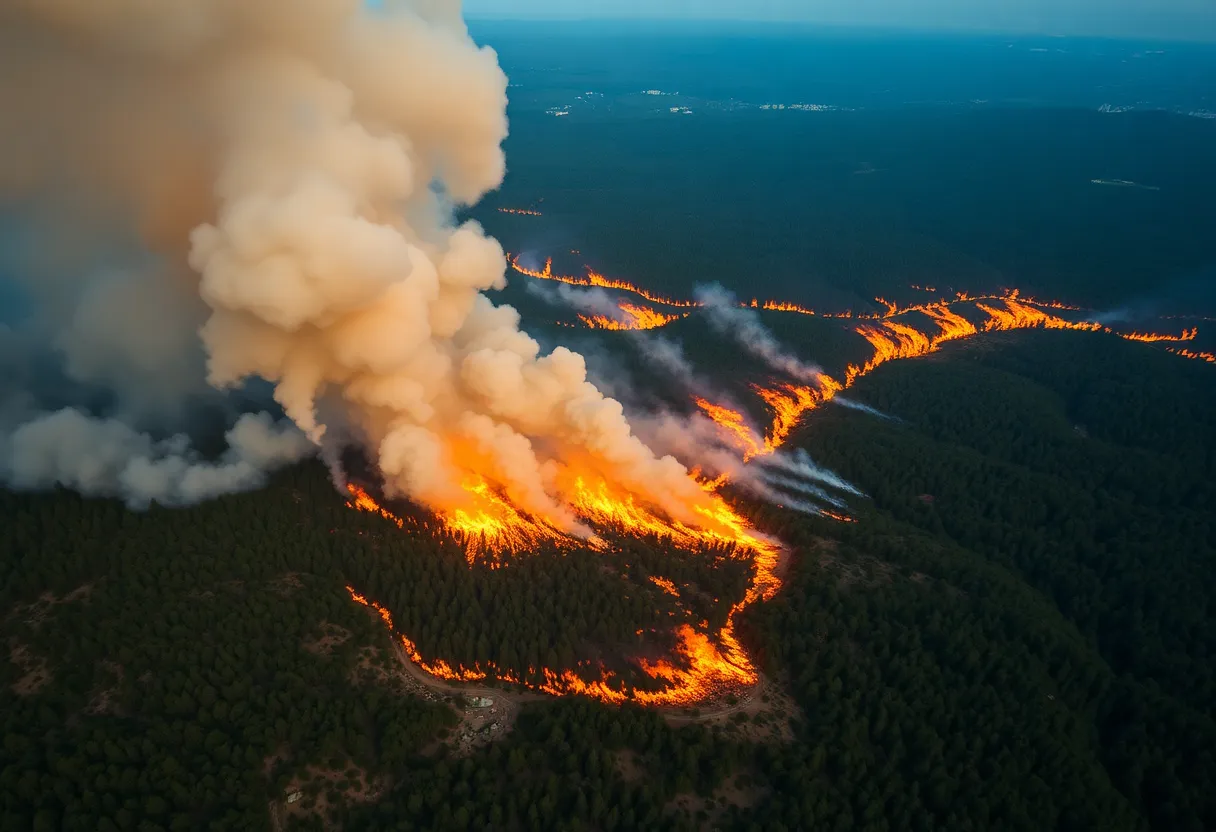 South Carolina Wildfires Aerial View