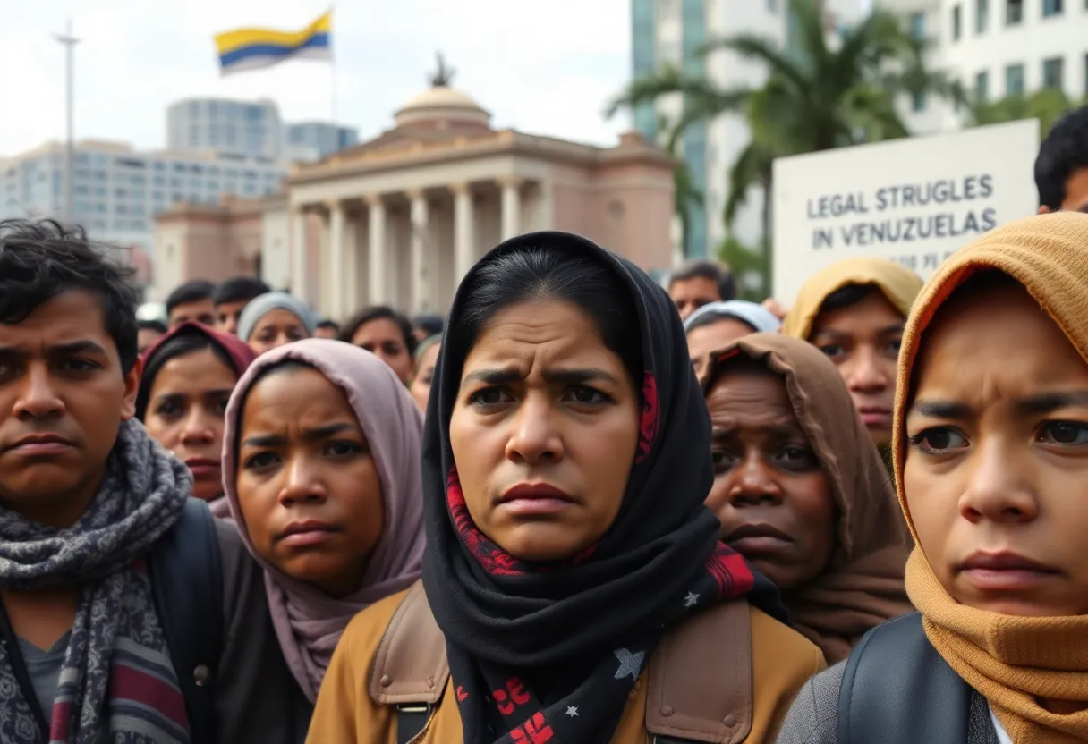 Group of Venezuelan migrants showing uncertainty about their future in the U.S.