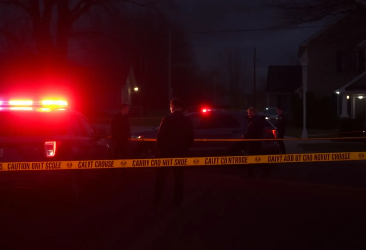 Police at a crime scene in Minnesota