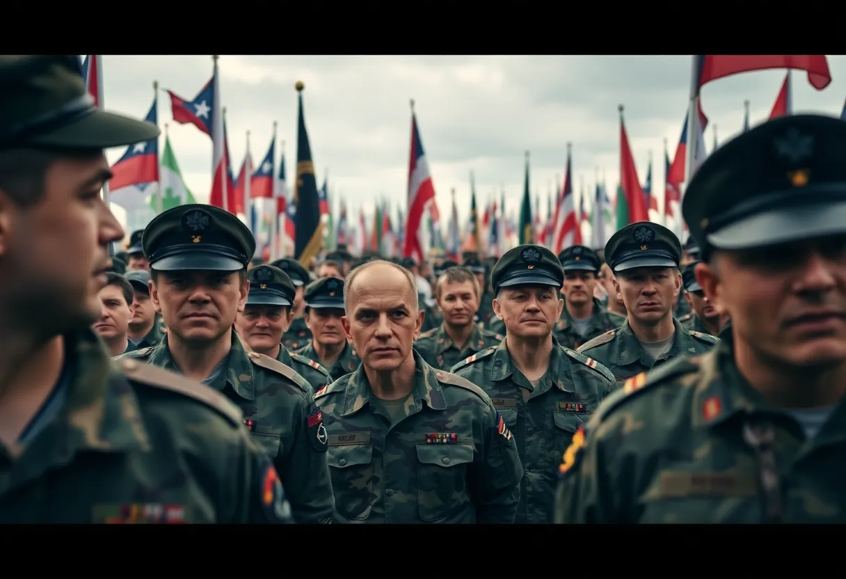 Soldiers at Fort Bragg rally during a political speech