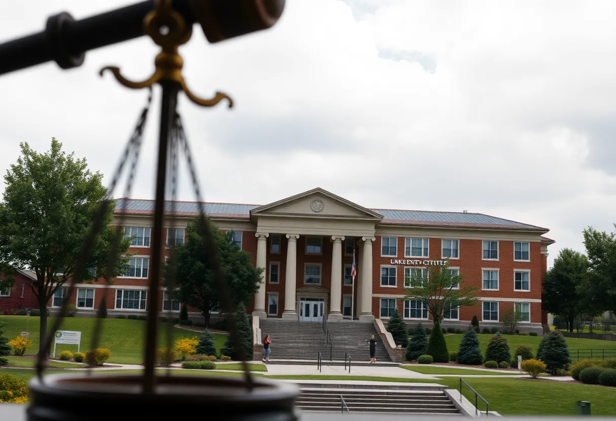 Conceptual image of Harvard University facing legal challenges over funding.