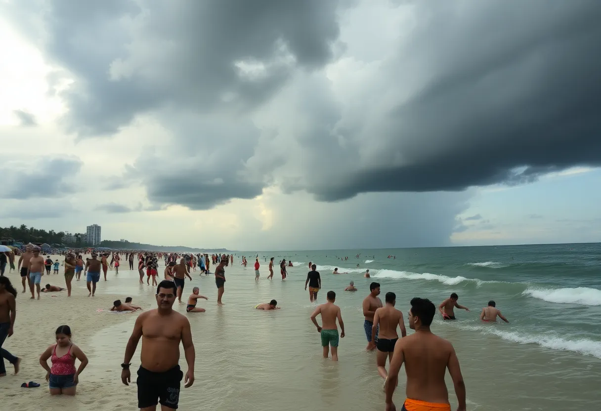 Lake Murray Beach before the storm