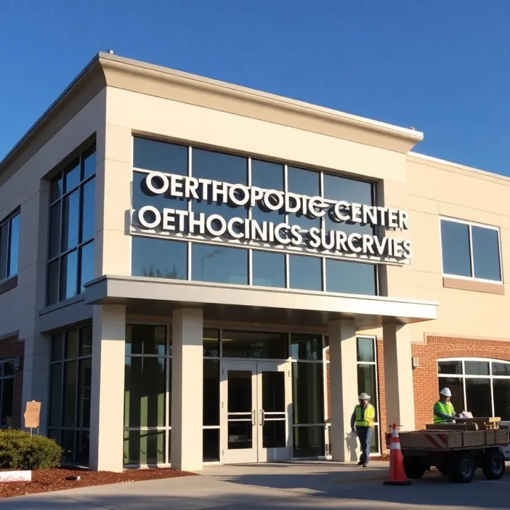 Construction site of Palmetto Bone & Joint Surgery Center in Chapin, SC