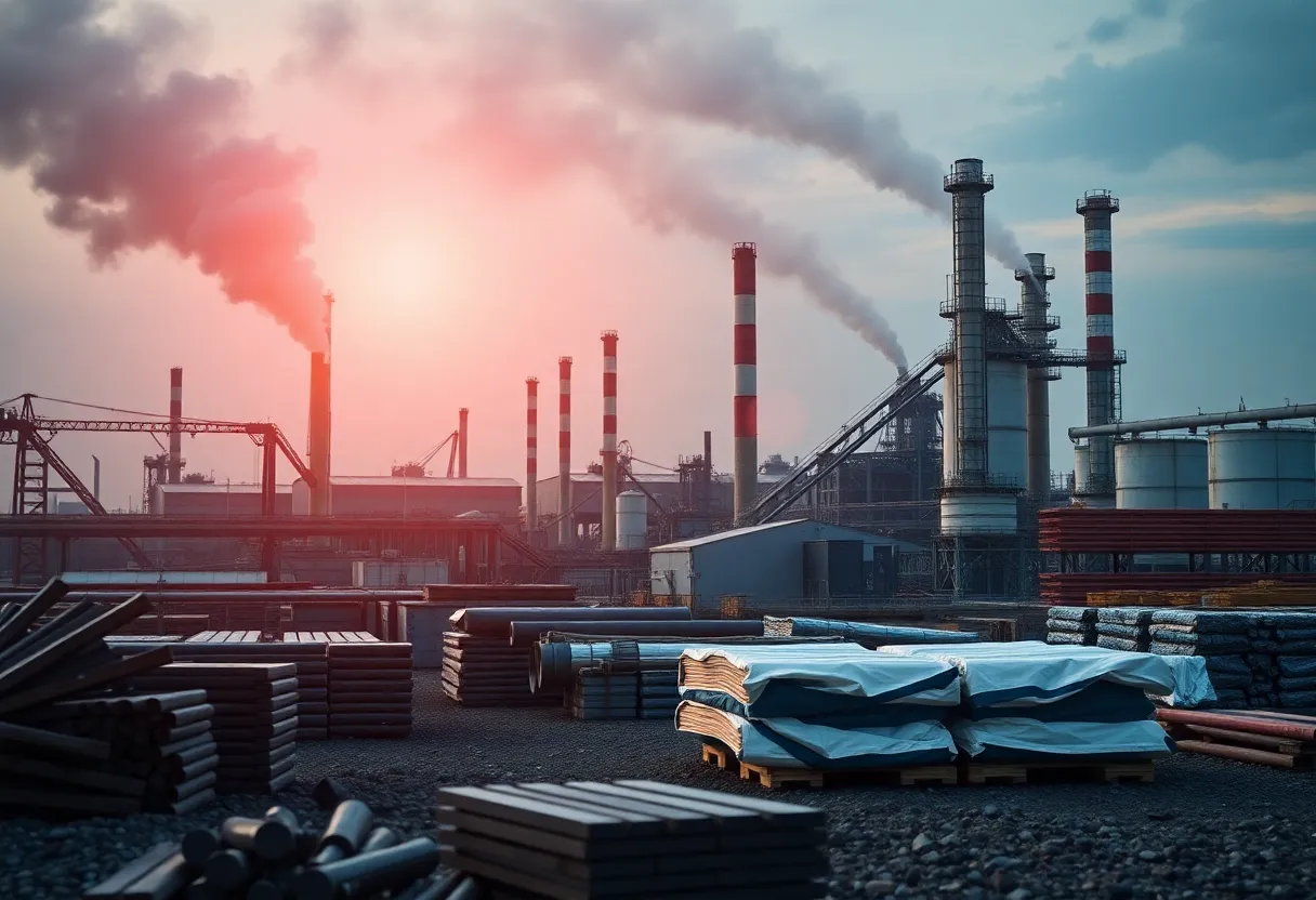 Visual representation of steel and aluminium industries affected by tariffs