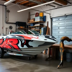 Customized wraps on various surfaces in a workshop