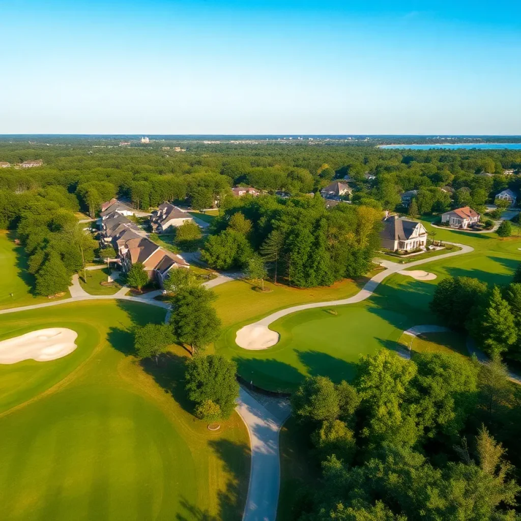 View of golf neighborhood in Chapin SC near Lake Murray