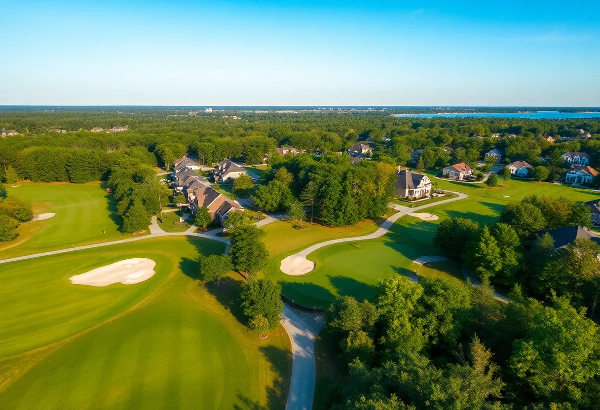 View of golf neighborhood in Chapin SC near Lake Murray