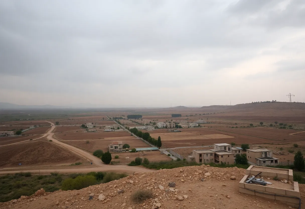 Somber landscape representing the conflict in the West Bank