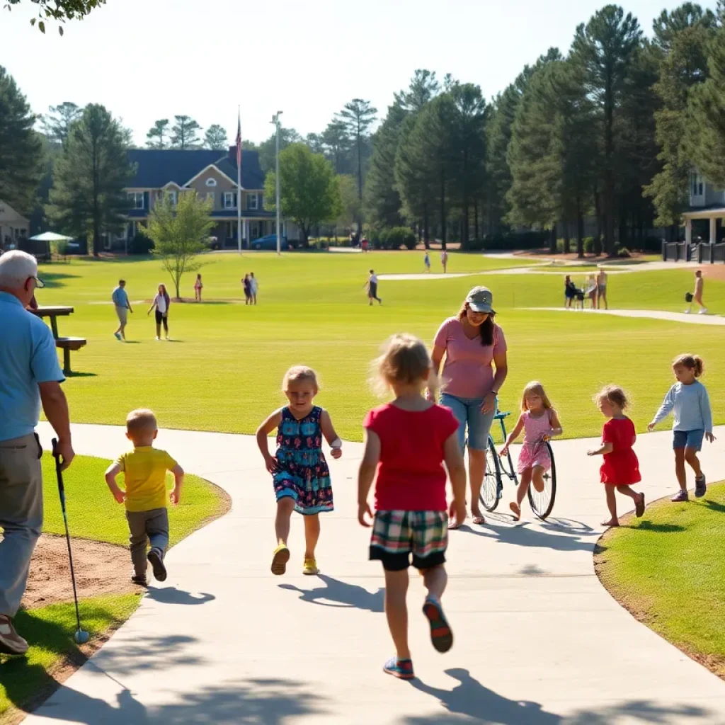 Families participating in activities at a golf community in Chapin SC
