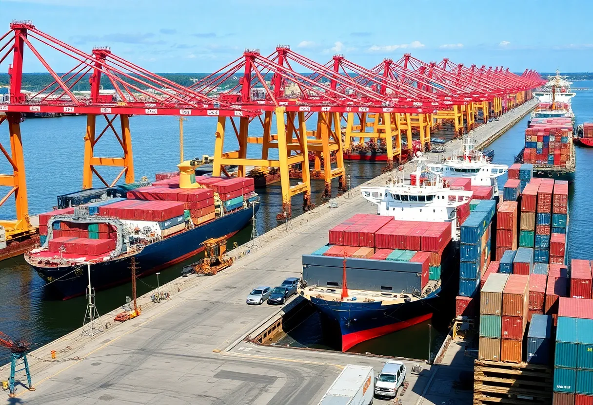 Busy Marine Terminal in South Carolina