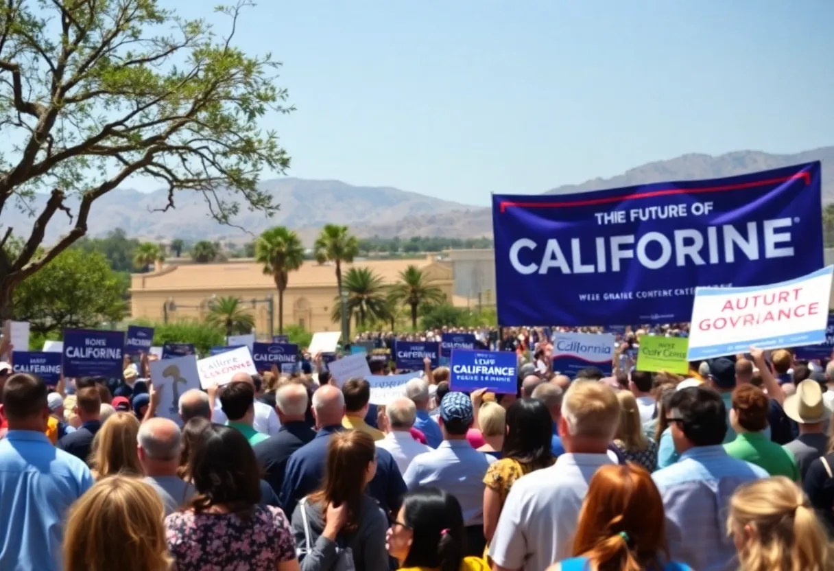 Engaged community discussing governance in California