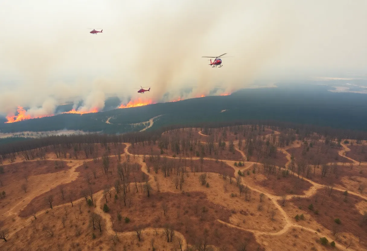 Aerial View of South Carolina Wildfires