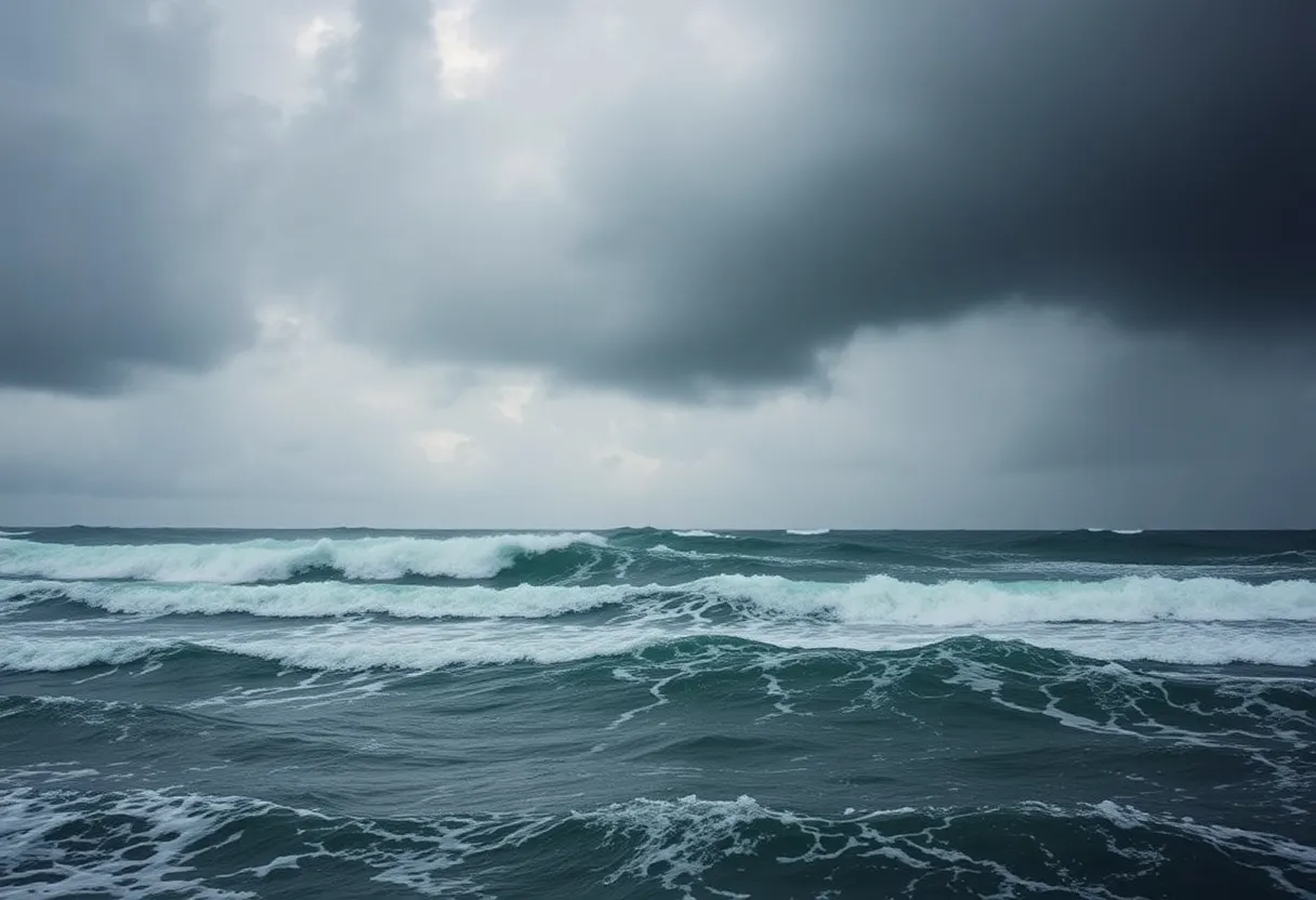 Stormy weather over the southeastern U.S. coast during Tropical Depression 3