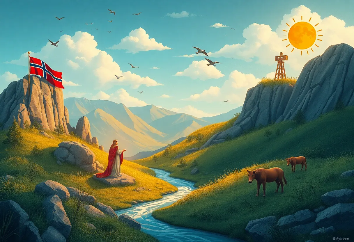 Symbolic representation of peace talks between Ukraine and Russia