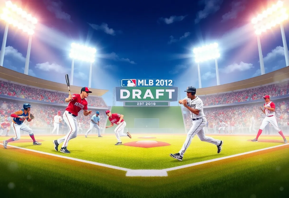 Illustration of a baseball diamond during draft