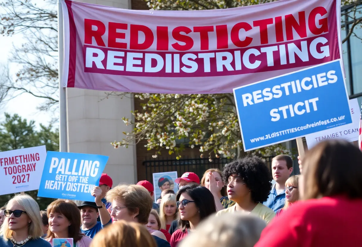 A politically engaged crowd at a redistricting rally in California.