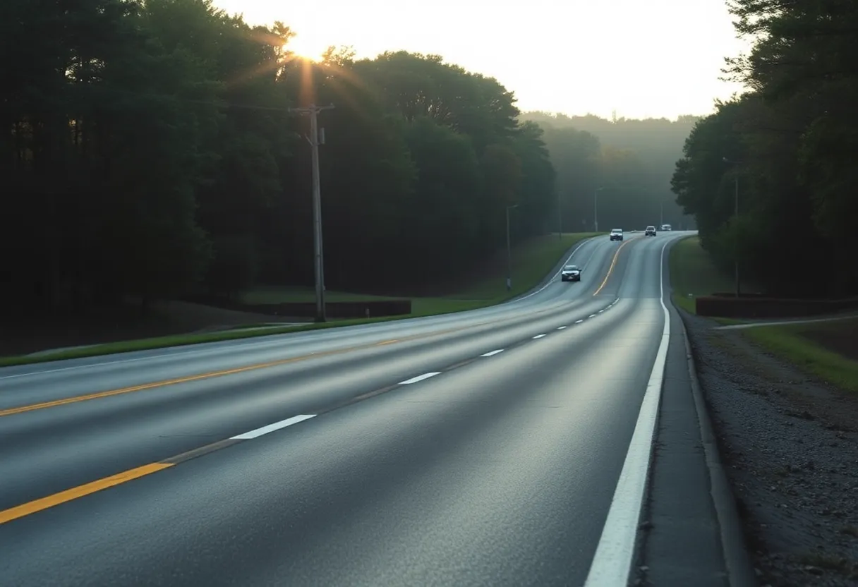 Scene of a car crash on U.S. 76 in Chapin, South Carolina