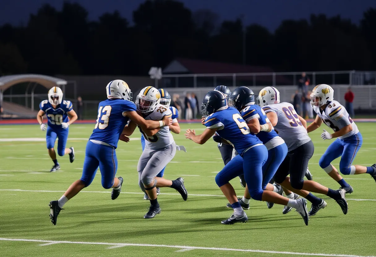 Catawba Ridge Copperheads in action during the season opener against Chapin Eagles.