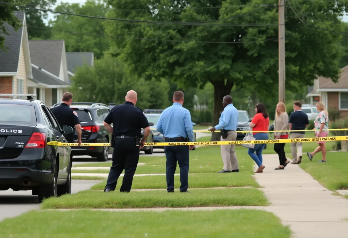 Scene depicting police and emergency responders at a violent assault location in Chapin.