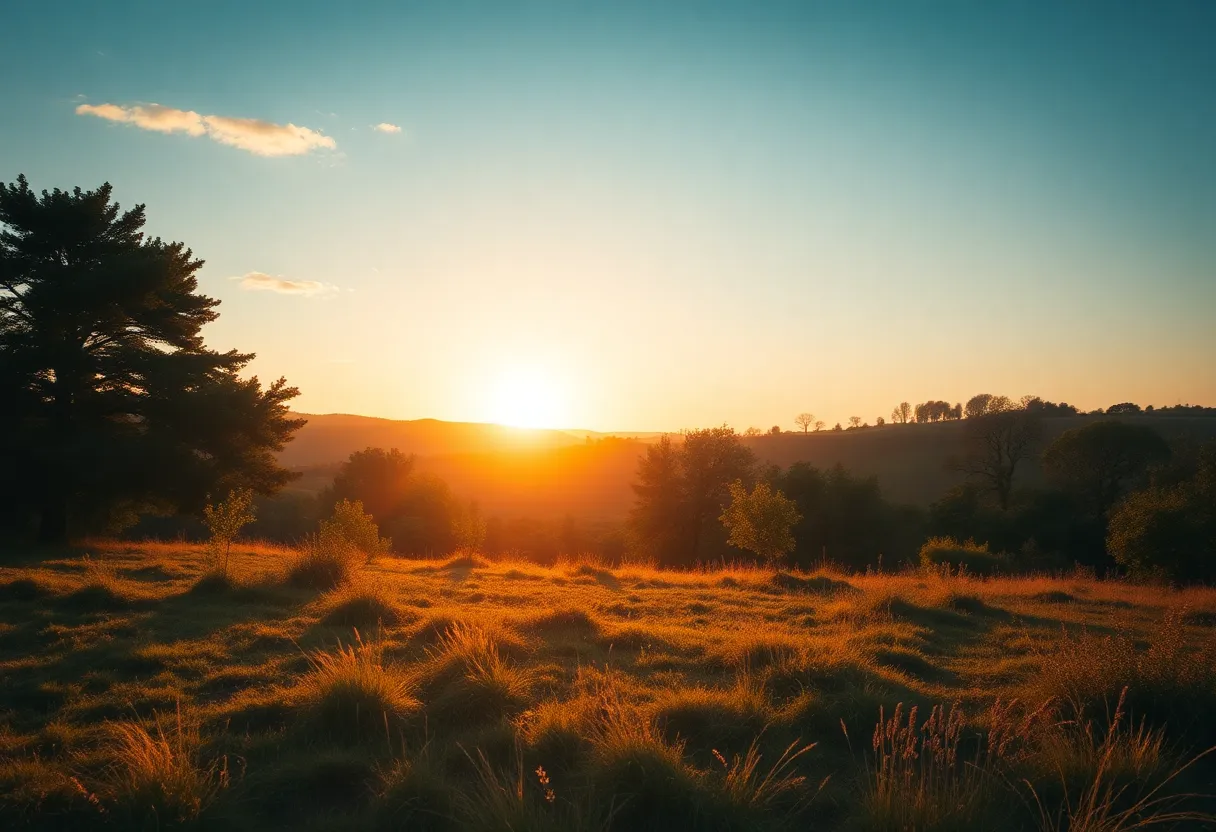 A serene landscape symbolizing love and community remembrance.