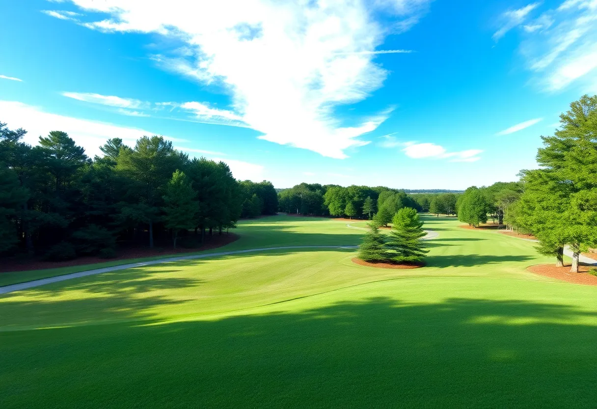 Lush green golf course in Chapin South Carolina