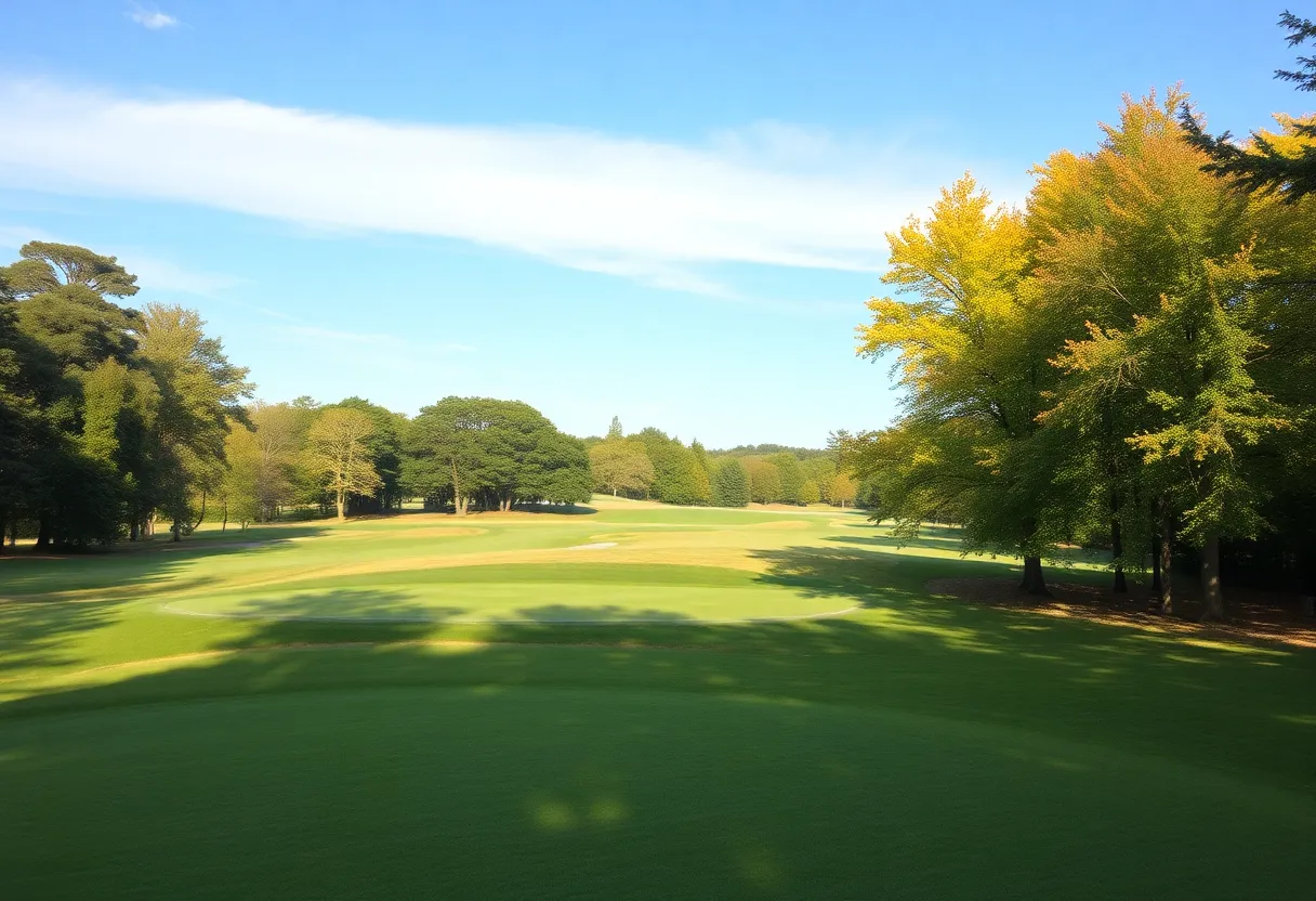 A beautiful golf course landscape representing the Lake Murray Golf Center.