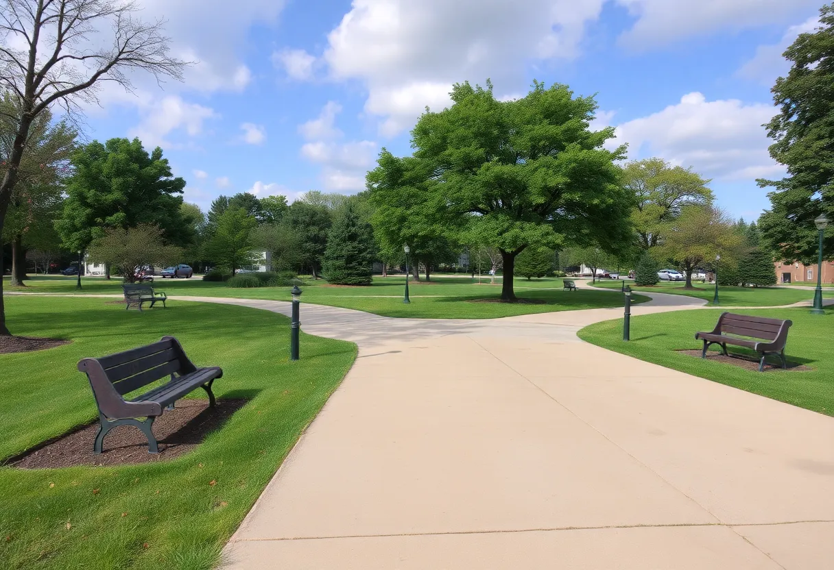 A tranquil park in Troy, Ohio.
