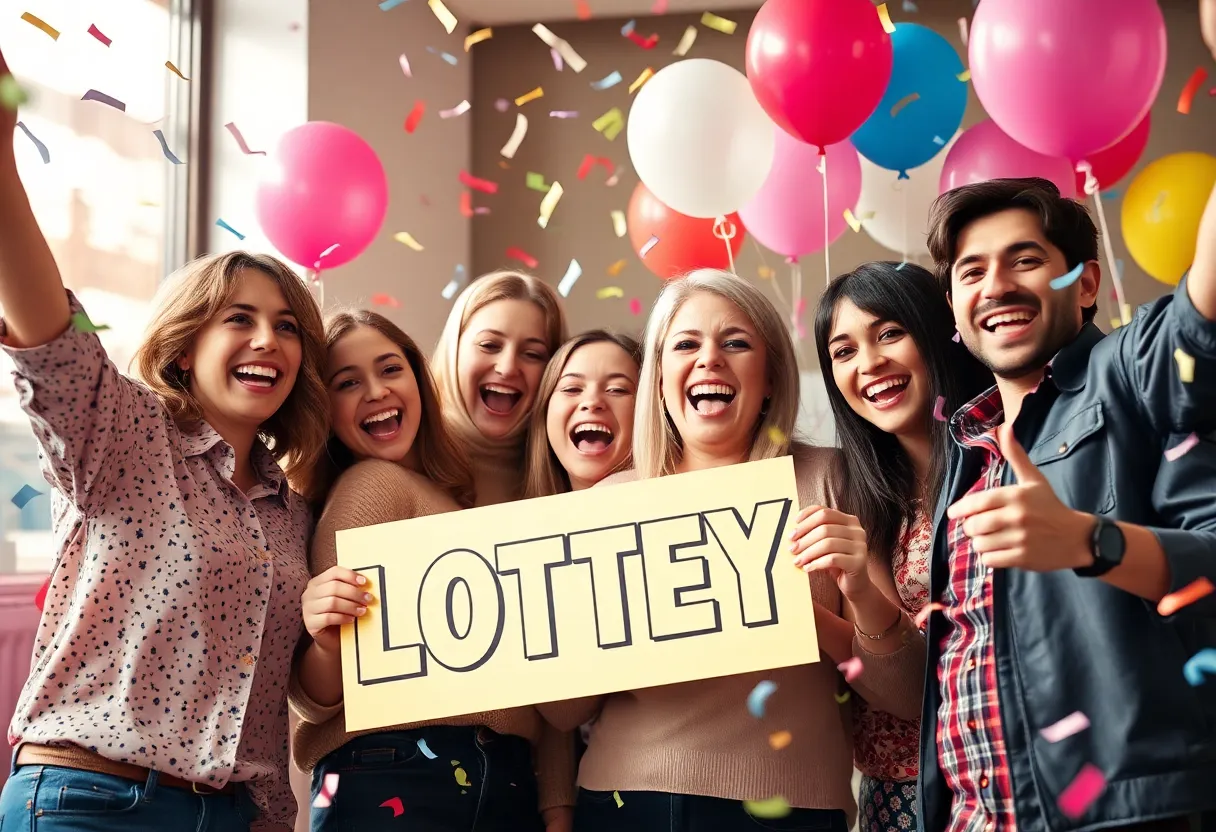 Celebration of a lottery win in Asheville with family and friends