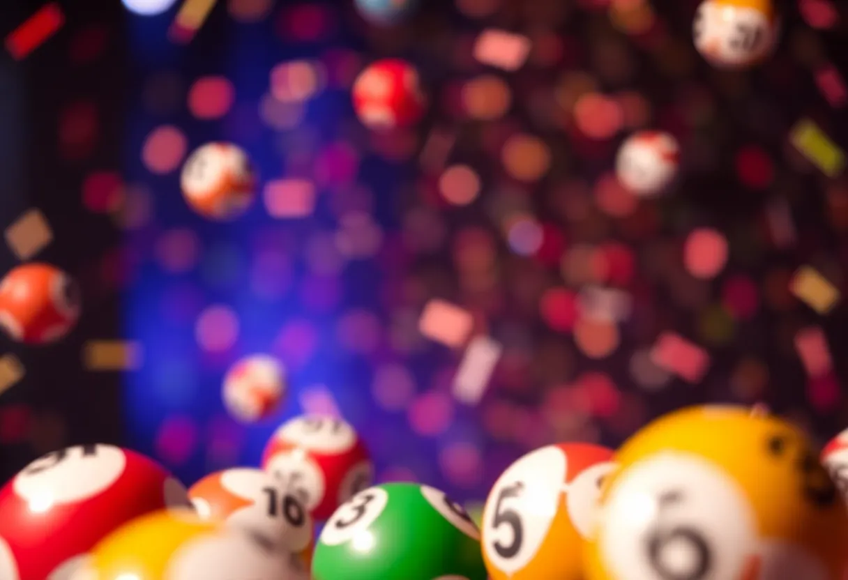 Colorful representation of a lottery drawing