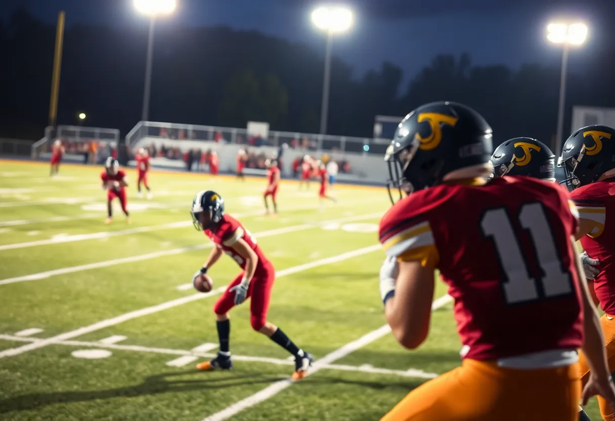 Chapin Eagles football team in action during a game