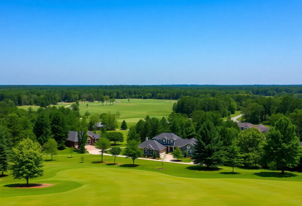 Scenic view of a golf community in Chapin, SC