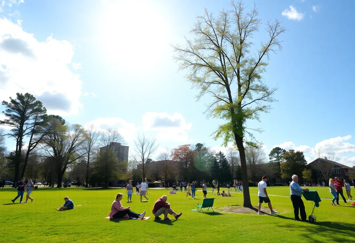 People enjoying a sunny day in a park in Chapin, SC
