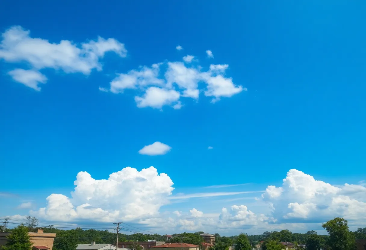 A view of Chapin SC featuring warm weather and clouds